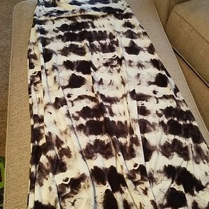 Black White The Dye Look Hippie Boho Style Skirt